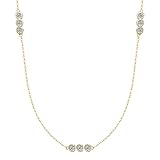 TIMEFASHION 3 Stone Choker Necklace for Women 0.9ct D Moissanite Pendant 925 Sterling Silver Adjustable Chain Elegant Jewelry Gift for Wife Mother, Sterling Silver, Moissanite