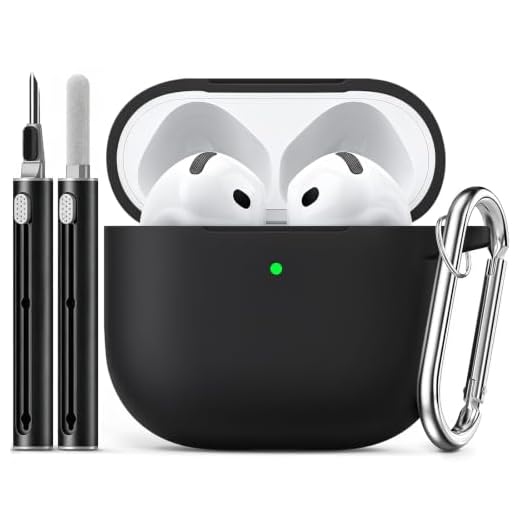 Ljusmicker for AirPods 4 Case 2024 with Cleaner Kit,Black