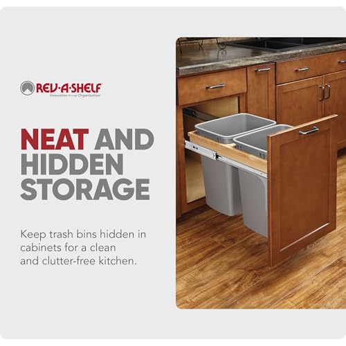 Contenedor doble de basura extraíble 27 qt plateado miniatura 5