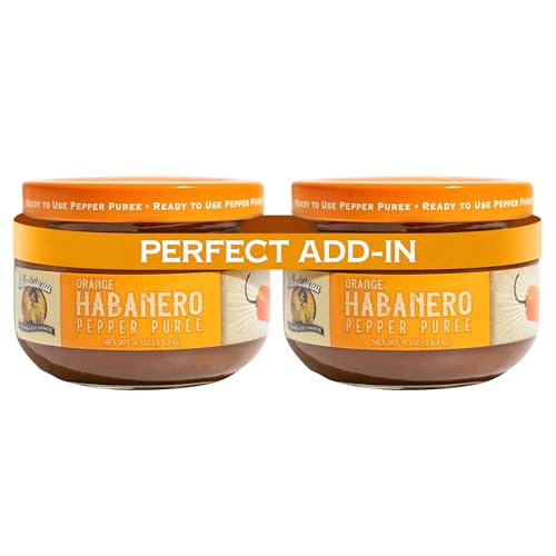 Louisiana Pepper Exchange Orange Habanero Pepper Puree Sauce Salsa, Spicy