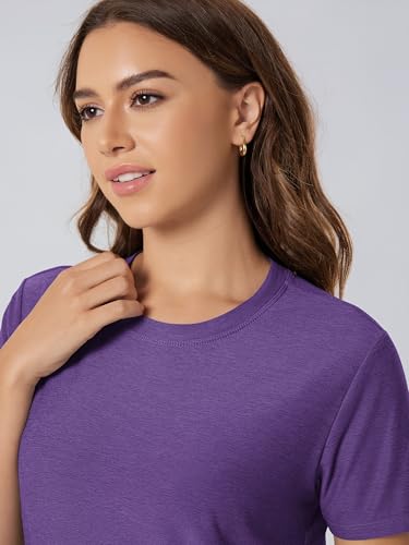 Image of ODODOS Women's Performance Cropped Tee Ultra Soft odSTRATUM Tech Short Sleeve Relaxed Top Crew Neck T-Shirts