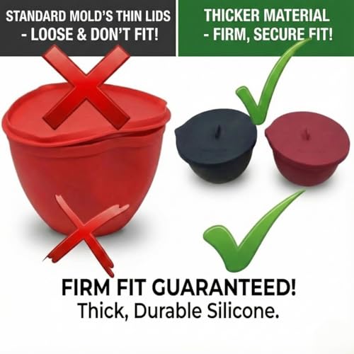 3-Pack Silicone Bowl Liners Compatible with KitchenAid 5 Quart Stand Mixer - Reusable Mixing Bowl Insert & Covers with Lids - Heavy Duty Accessories with Bonus Spatula for Tilt-Head 5Qt — view 5