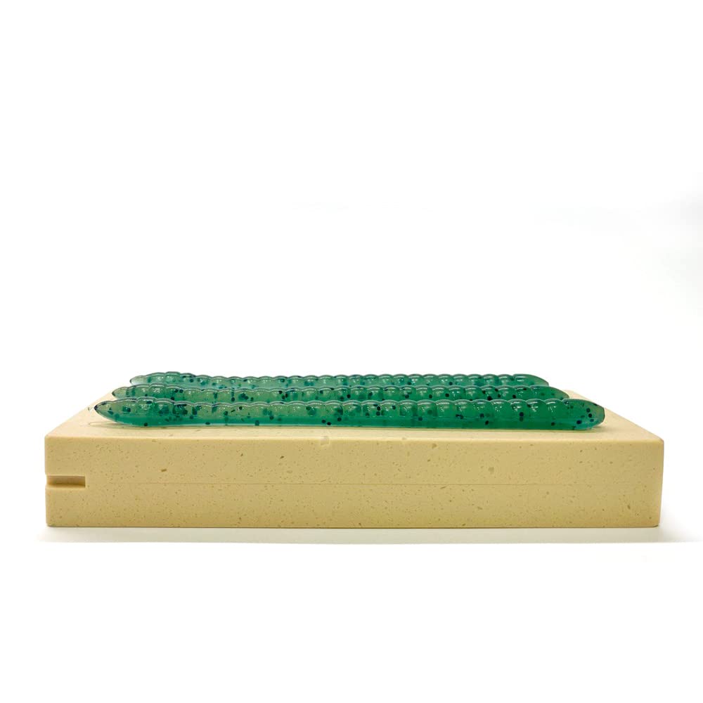 Smedioks Molde de inyección de plástico suave, 3 cavidades de 5 pulgadas Berkley Gulp Shakey | Piedra acrílica mecanizada CNC, canales de ventilación mejorados, fundición sin burbujas, compatible con inyectores estándar