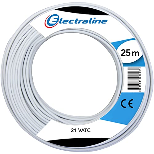 Electraline 20636018E Couronne de Cable 21 VATC 25M Blanc, pour Utilisation Sat e prolongateur TV