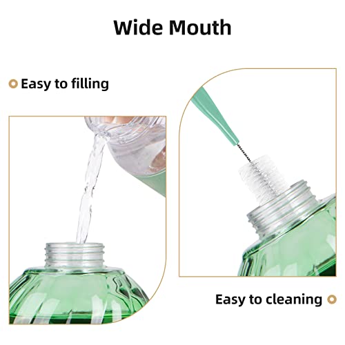 Auslar 26 Ounces Hummingbird Feeder, Hummingbird Feeders For Outdoors Hanging, Perch With 5 Flower Feeding Ports, Fade Proof, Rustproof, Leakproof, Netted Flower Bud Shape Bottle, Green #TOP5