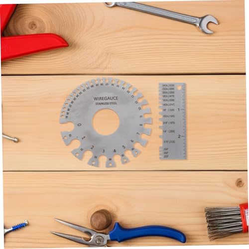 Juego de calibradores de soldadura Zerodeko, 2 piezas, de acero inoxidable, para medición precisa de espesores y alambres en fabricación metálica miniatura 5