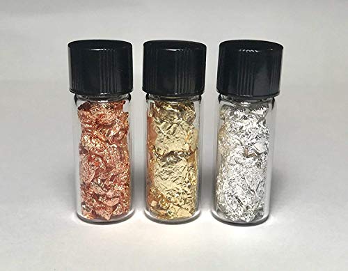 Image of Gold, Silver, Copper Foil 99.99% Pure Group 11 Natural Elements Chemistry Sample - Science Experiment - Chemistry kit - Periodic Table, Element Collection, Transition MetalF