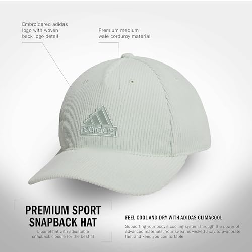 adidas Herren Premium Sport 5-Panel Structured Medium Crown Adjustable Fit Snapback Hat Baseballkappe, Leinengrün, Einheitsgröße – Ansicht 2