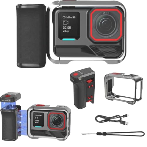 Insta360 Ace Pro2/Ace Pro �Ή� �B�e�O���b�v�Z�b�g Bluetooth �X�g���[�g�t�H�g�O���t�B�[�n���h��,�J�����P�[�W�t�� ���C�N�C�b�N�����[�X�}�E���g�t��,�A���~�j�E��������,1/4�C���`�l�W��/�R�[���h�V���[�t��/�X�g���b�v