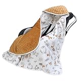 LAT Baby Carrier Blanket Swaddle Baby Blanket 90x90cm Double layer Newborn Baby Bunting Bag for Stroller Seat Liners, Carrier, High Chair, Shopping Cart, Lounger Canopy (Bunny Mushroom)