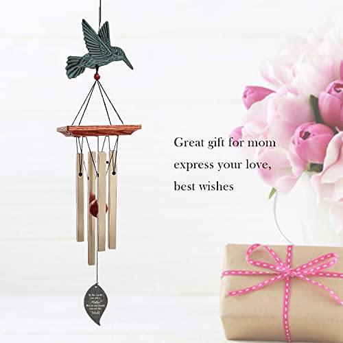 Image of ASTARIN Personalized Wind Chimes for Mother's Day,Customized Wind Chime Outdoor Deep Tone,Hummingbird Wind Chimes,Custom Gift for Mom,Grandma, from Daughter,Son