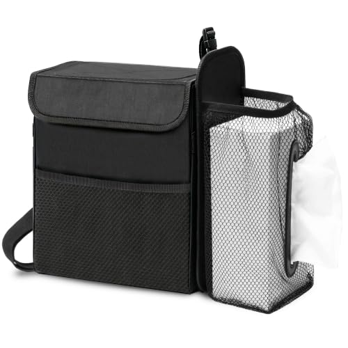 Ryhpez Car Trash Can with Tissue Holder Detachable, Leakproof, Black by Ryhpez - Used condition - US$13.67