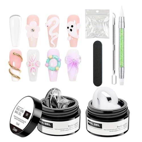3D Gel para Uñas | Extensión de Uñas | Gel para Alargar,para Mujeres, Niñas, Principiantes, Estudiantes, Uso en Casa o Salón de Belleza