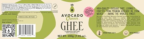 Avocado Queen Ghee - Clarified Butter with Avocado Oil Blend - High Smoke Point - Lactose Free -Gluten Free - Keto Cooking Fat- 200 gr- 7.05 oz - Thumbnail 6