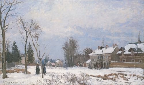 Cuadro en lienzo Pissarro decoración de paredes cuadro paisaje invernal de salón 60x90cm