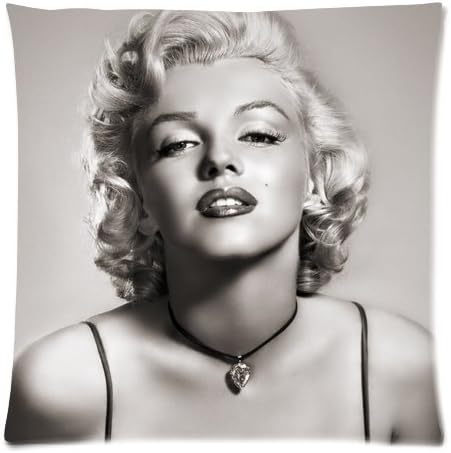 celebrity pillowcase Marilyn Monroe Zippered Throw Pillow Cases Cover Cushion Case 18x18 (Two sides)