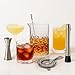 Cocktail Mixing Glass Kit, 24 OZ Crystal Stirring Glass with Stainless Steel Bar Tools – 2 OZ 1 OZ Jigger, Muddler, Strainer, Spoon, Recipe – Bartender Gifts for Men, Elegant Barware for Home & Party