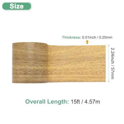 Image of M METERXITY 1-Roll Wood Grain Repair Tape, 2.24in x 15ft Textured Realistic Self-Adhesive Wood Floor Tape Contact Paper for Furniture /Floors /Home [Brown Oak]