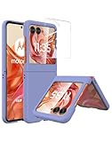 Foluu Slim Fit Case for Motorola Razr 2024/2025 [Not fit Razr Plus 2024], with Front Built-in Screen Protector, Ultra Thin Matte PC with Non-Slip Grip Protective Cover for Razr 2024/2025 (Purple)