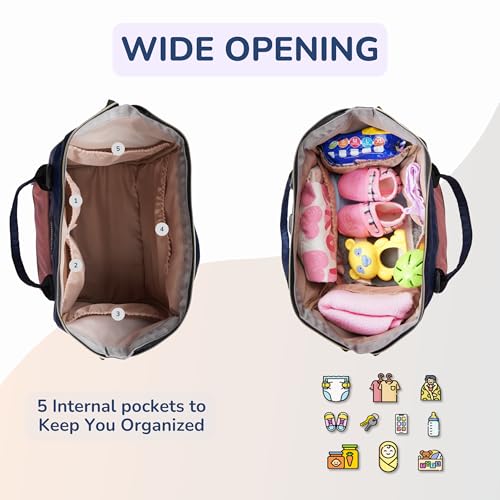 Image of MAMMA Diaper Bag for mothers for travel | Small Baby Bag for mother Travel, 3 ways carry | Mini Diaper Bags for Mom for Travel, Waterproof Baby Diaper Bag for mother carry with 9 months warranty