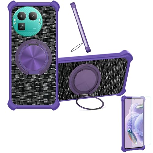 �Ή� Realme Gt8 Pro �P�[�X Phone Case [1�� 9H+�d�x���� �K���X�t�B����][360°��]���X�^���h�A�}�O�l�b�g��]CX-15-ZI