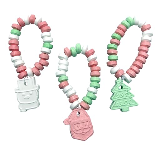 Christmas Candy - 24 Holiday Themed Candy Bracelets (15g) Individually Wrapped Bulk - Christmas Candy Stocking Stuffers - Santa, Christmas Tree, Snowman - Great for Xmas Party Favors - Christmas Gifts for Classroom