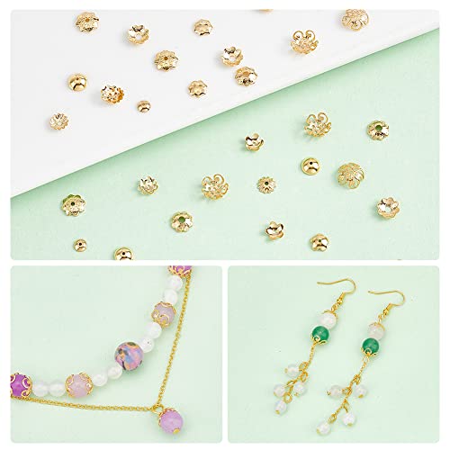 HOBBIESAY 16Pcs 8 Style Multi-Petal Flower Bead Caps 4-8mm 34 Stainless Steel Bead Cap Spacers Golden Spacer End Caps for Earring Bracelet Necklace Jewelry Making Hole: .8-2.1mm - Image 4