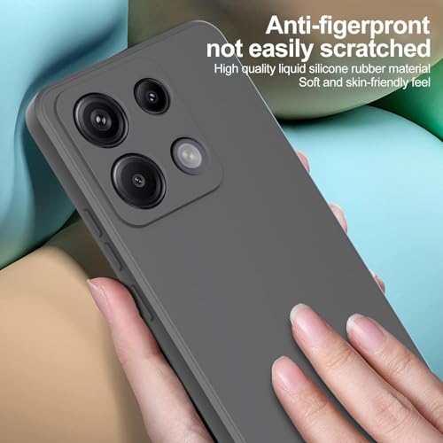 Image of DIZORO Compatible with Mi Redmi Note 13 5G Back Cover with Upgraded Square Edges for Camera Protection Shockproof Flexible Matte Liquid Silicone Mobile Phone Case (Space Grey)