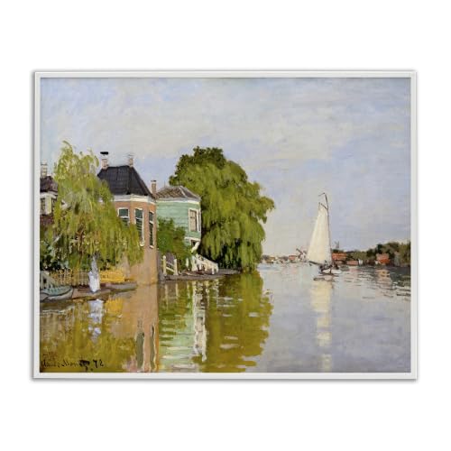 Coastal Canal Sailboats Reflection, 11 x 14 Inch Framed Giclée Print