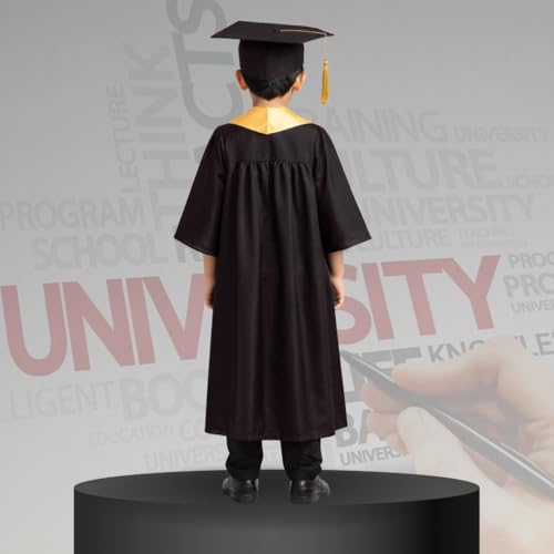 Image of Sarvda Graduation Gown for kids with Cap and Sash, Convocation Dress for Boys and GirlsSchool Ceremony, Fancy Dress