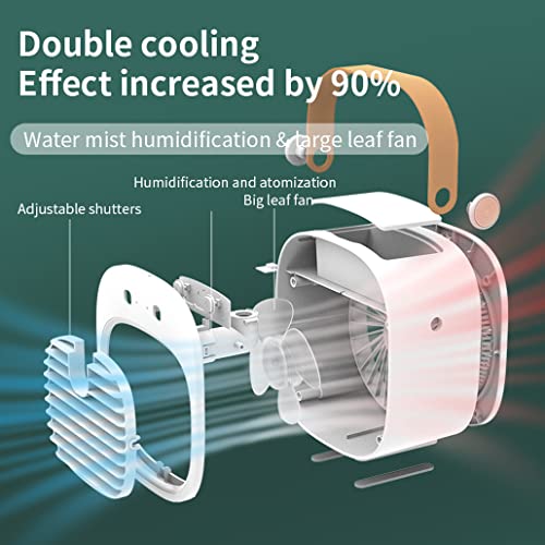 Rechargeable Portable Air Conditioners 6000mAh - Mini USB Personal AC Unit with 3-Speed Quiet Evaporative Cooler for Indoor/Outdoor Use - Image 7
