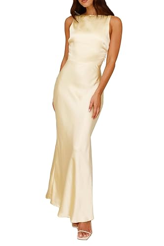 Summer Satin Maxi Dresses for Women 2025 Elegant Classy Silk