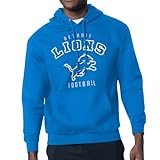 STARTER Men's Blue Detroit Lions City Team Logo Pullover Hoodie