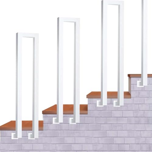 Kit de rampe d'escalier extérieur en fer forgé avec support de fixation pour cour