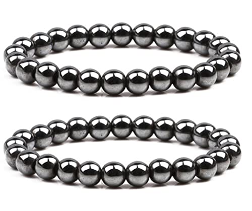Juego de 2 pulseras magnéticas de hematita, antiestáticas, antifatiga, mejora Cover