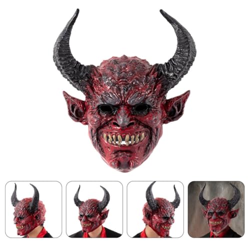 Masque de diable cornu rouge léger en écume souple avec élastique - 7