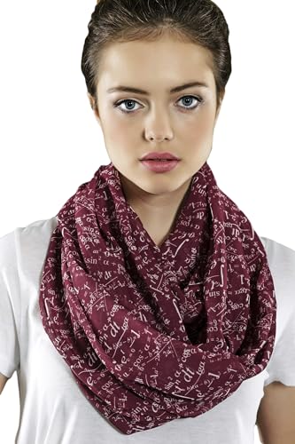 Etwoa Claret Red Mathematics Infinity Scarf Circle Geek Scarf2