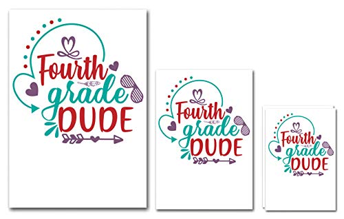 UDNAG Untearable Waterproof Stickers 155GSM 'School | Fourth Grade dudee' A4 x 1pc, A5 x 1pc & A6 x 2pc