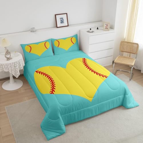 Image of Feelyou Softball Bedding Set Toddler Size for Kids Boys Girls 3Pcs