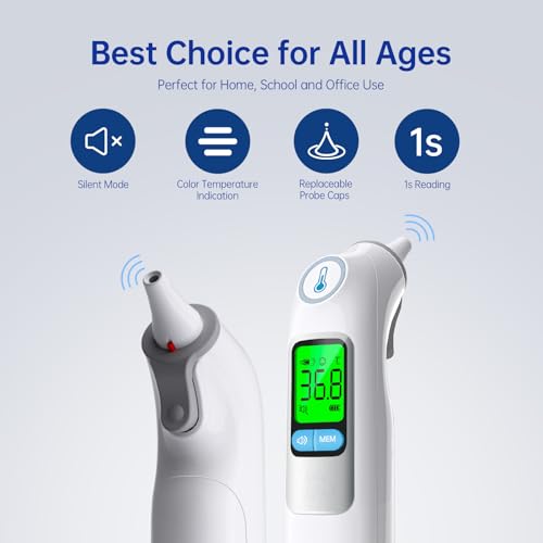Ear Thermometer, Professional Accuracy Ear Thermometer for Adults and Baby, 3-Color Fever Alert Code - Image 3