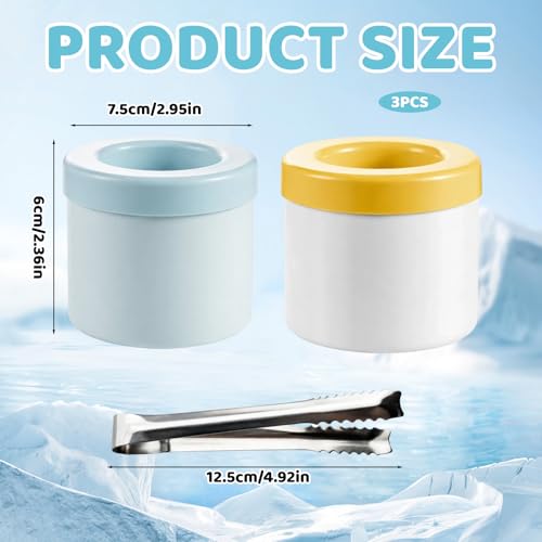 Mini Ice Cube Trays, Small Ice Cube Tray with Lid, Ice Bucket with Tongs for Home Bartenders and Party Hosts, Round Ice Cube Moulds for Cocktails and Beverages - Image 3