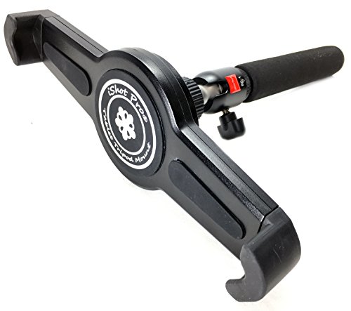 iShot G10 Pro Large Universal iPad Pro Tablet Tripod Mount + Camera Tripod Adapter Hand-Held Monopod w/ 360° Swivel Mini Ball Head - Works with Case - Compatible with iPad Pro and Other 9-13" Tablets