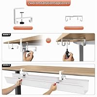 Univivi Kabelkanal Schreibtisch Ohne Bohren, 120 cm Kabelmanagement Weiß – Ansicht 5