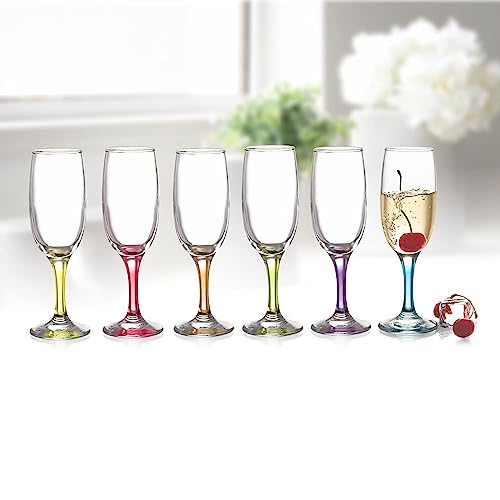 Image of CELLO D'Ziner Empire Glass Tumbler| Water, Beer, Juice Glass| Set of 6| 220ml, Multicolour