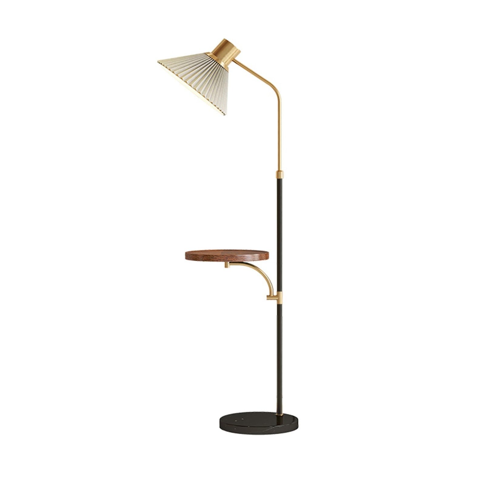 Z4T8M2K6G5 Tall Standing Lamp Space Saver Modern Style Standing Floor Lamp with Wood Tray, Dimmable for Living Room, Bedroom, Office(Black)