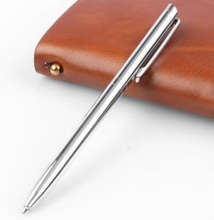 Tutoy Rotating Metal Ballpoint Pen Stainless Steel Ball Pen Steel Pen Commercial Stationery Pen-Blue