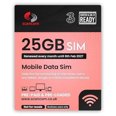 Three 25GB Data SIM - 5G Monthly Plan Cover