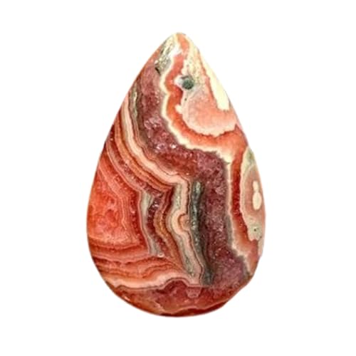 Rhodochrosite naturelle 35x22x6mm | Cabochon poire en vrac pour création bague et collier