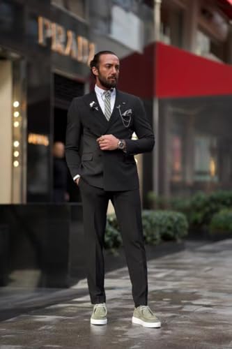 Men's Slim Fit 2 Piece Suit Double Breasted Suit for Man Formal Wedding Groosmen Suits Prom Tuxedo Suit2