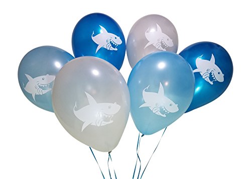Shark Balloons For Birthday Party Decorations – 25 Pack - Blue, Sky Blue, Grey #TOP2